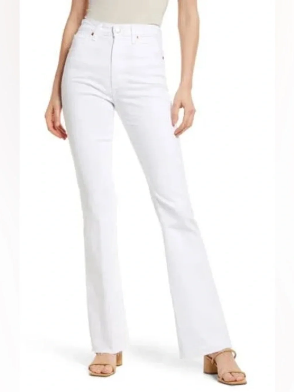 ag Alexxis white bootcut high rise vintage fit jeans 25